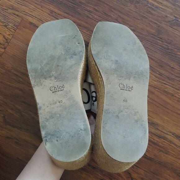 Chloe Cream Chic Edgy Feminine Trendy Y2K Canvas Platform Chunky Sandals Size 40 - Picture 6 of 6